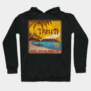 Defunct Tahiti Bungalows Travel Souvenir Luggage Label Hoodie